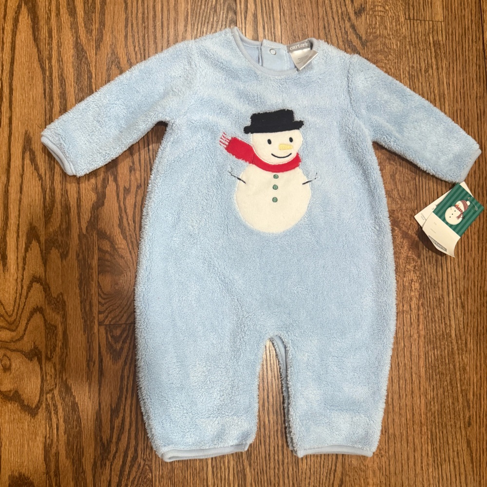 New! Carter's Blue Snowman Bodysuit